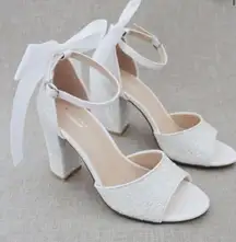 White Rock Glitter Block Heels