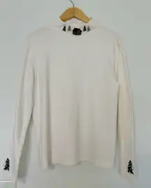 Breckenridge Christmas Cotton Top with Festive Cuffs Size M