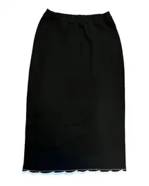 VTG 90’s Why 16 Santana Knit Maxi Skirt Black Sweater Stretch Travel Long