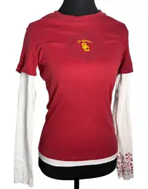 Nike Womens Y2K USC Trojans Layered Long Sleeve Tee Shirt Vintage Size S