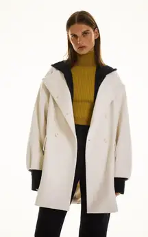 Ecru Double Breasted Coat Jacket