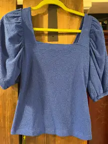 A New Day Puff Blue Sleeve Top