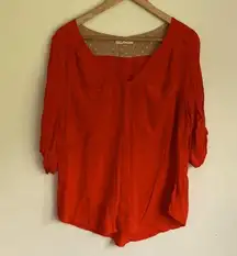 Edme & Esyllte| Red Flowy Blouse Top Size 8 Anthropologie