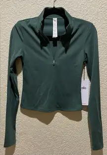 ALO Yoga Softsculpt Precision 1/4 Zip Long Sleeve Clover Green Size S