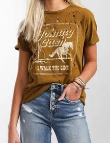 Buckle Johnny cash distressed graphic tee size large