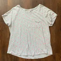 GAP grey t-shirt with pink palm trees 🌴 print, size XXL
