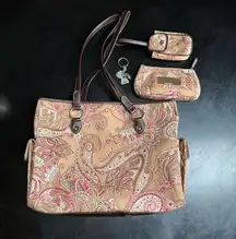 vintage purse and wallet with keychain charm