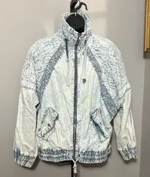 VINTAGE Lace Denim Jean Jacket Medium East West by Panda Group