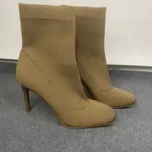 INC Knit Sock Boots Women's Stiletto Heel Pull On Ankle Chic Taupe 8.5M‎ EUC