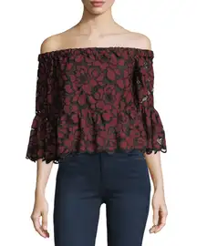 Embroidered Lace Off the shoulder Top