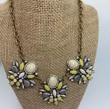 Spring Street statement bib gold tone necklace