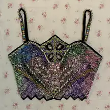 Jeweled Sparkly Crop Top