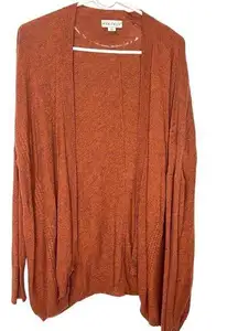 Ava & Viv 2x Batwing Cocoon Burnt Orange Open Cardigan Sweater