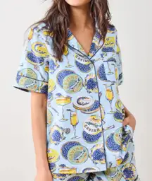 Printfresh Champagne & Caviar Short Sleeve Pajama Top