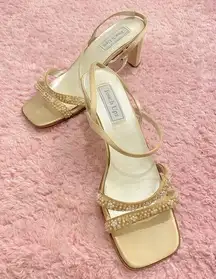 Vintage Touch Ups Beaded Sandal Heels