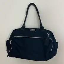 Tumi Navy Blue Silver Hardware Athens Voyageur Carry All Tote Bag