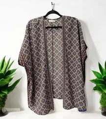 Max Studio Boho Abstract Mosaic Pattern Flowy Kimono-Size S/M