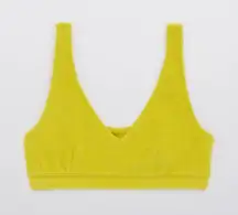 Offline by Aerie Summer Lights Terry Sports Bra Green Rush Size Medium