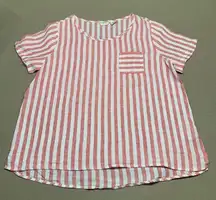 Christian Siriano Red and White Short Sleeve Tee