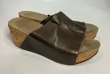 Chocolat Blu Myra platform wedge sandals leather neutral casual women’s size 8