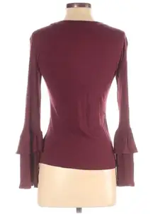 Leith Bell Sleeve Top Long Sleeve Crimson Y2K sz small