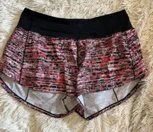 Lululemon Speed Up Shorts Women’s 6 Black Multi Low Rise 2.5” Lined Running