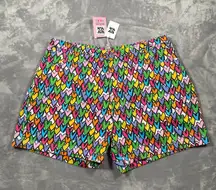 Lucy Yak Lexi Shorts Womens 20 W44 Organic Twill Summer Lovin Hearts Novelty New