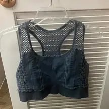 Nanette Lepore Blue Sleeveless Fitted Crop sportTank Top