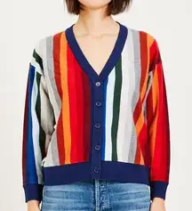 The Great the co-Ed wool blend multi stripe cardigan size 0