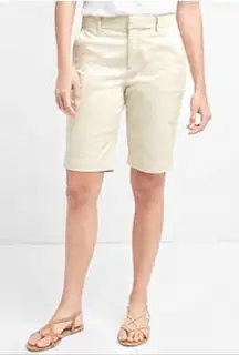 Gap 10 Inch Khaki Bermuda Shorts Women Size 6 Spring Summer Office Fall