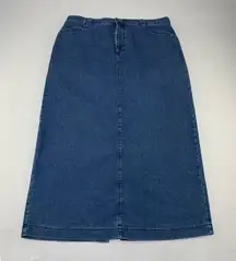 Lee Blue Denim Classic Split Back Maxi Skirt 18