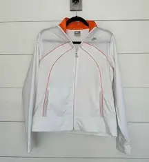 Nike  Women’s White Orange Large Y2K Zip Up Jacket