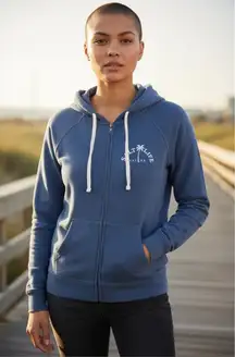 Salt Life Womens Blue Full Zip Hoodie Palm Tree Logo Est 2003 Size S
