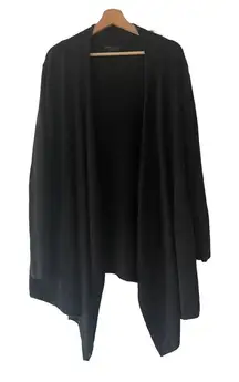 Barefoot Dreams Cozy Lite Weekend Wrap Black Cardigan Size L/XL EUC‎