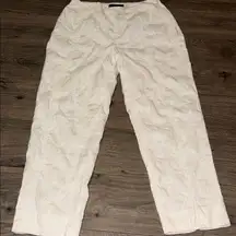 Piazza Sempione size 44 embroidered white on white pants