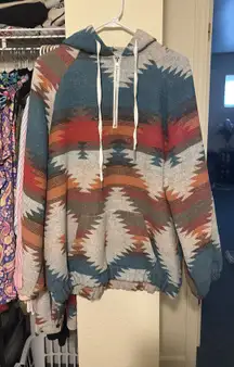 Main Strip Aztec Quarter Zip Hoodie