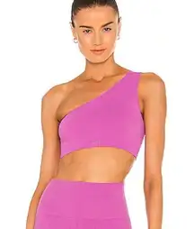 SET ACTIVE X Revolve Ribbed One Shoulder Sports Bra in Petal Women’s Size Medium