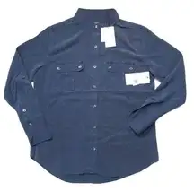 Equipment NWT  Bleone in Indigo Silk Utility Roll Sleeve Button Down Shirt M $325