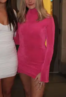 Hot Pink Long Sleeve Dress