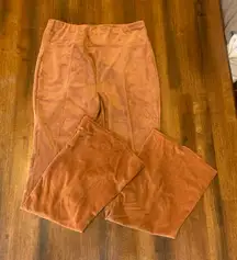Ultra Flirt Pants XL Rust Orange Stretch Flair Bottom with Front Slit Corduroy