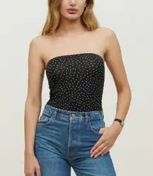 Reformation Aubriella Knit Polka Dot Tube Top