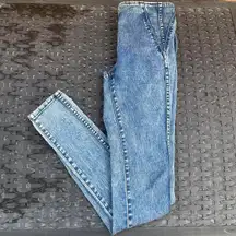 H&M  Blue Acid Wash Denim High Waisted Skinny Jeans