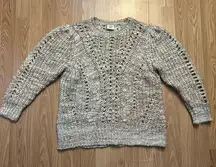 Matilda Jane Good Hart Wool Blend Crochet Open‎ Knit Sweater Women’s Size M Boho