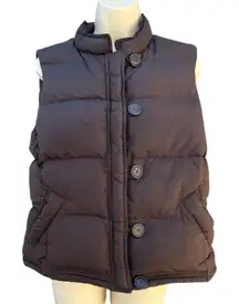 J.Crew Women's Large Brown‎  80% Down Fill Insulated Pockets  Puffer Vest