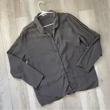 Parachute Pajama Shirt cotton gauze button up unisex Gray (medium) loungewear