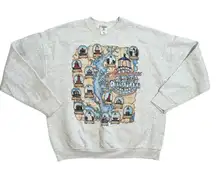 VTG 90s Lighthouses of the Chesapeake Bay Maryland Graphic Sweatshirt Womens XL