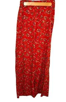 Japna Wide Leg Pants Orange Red Floral