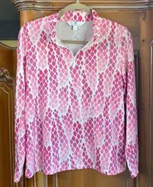 Jean Pierre Klifa Paris Womens Small Pink Tennis Pickleball Performance 1/4 Zip