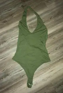 ASOS Halter Bodysuit, army green, snap enclosure,NWOT