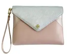 Metallic Color-block Large Wristlet